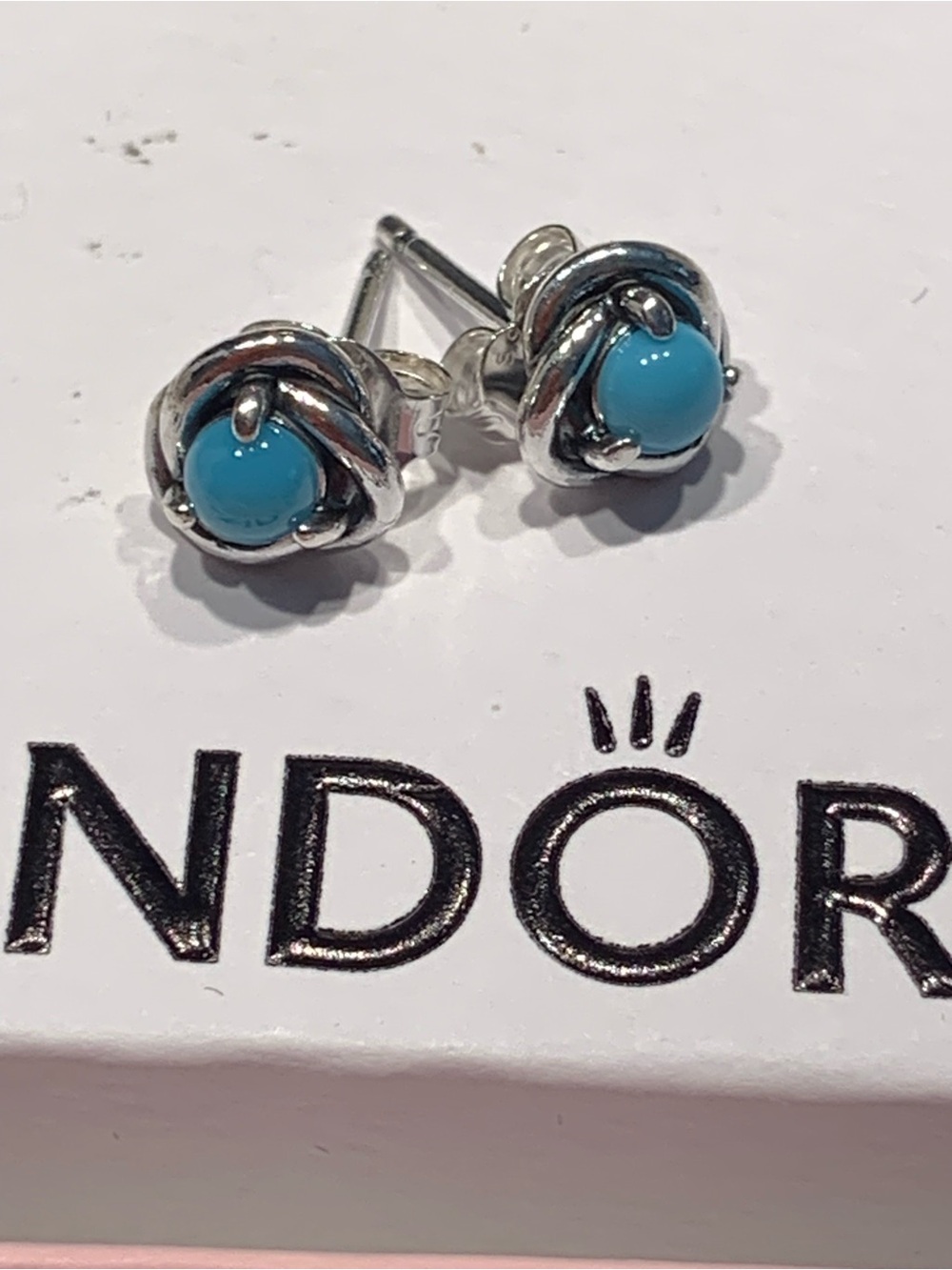 NEW Turquoise Eternity Circle Stud Earrings